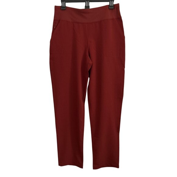 Lands End Rust Colored Elastic Waist Stretch Pants Small Athleisure Activewear - Picture 1 of 10